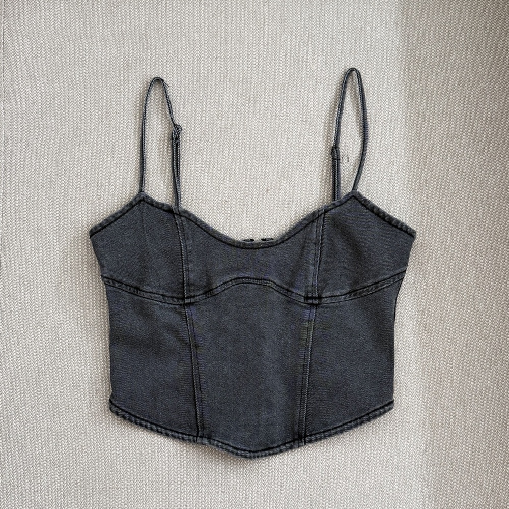 Finesse Grey Denim Cami Top